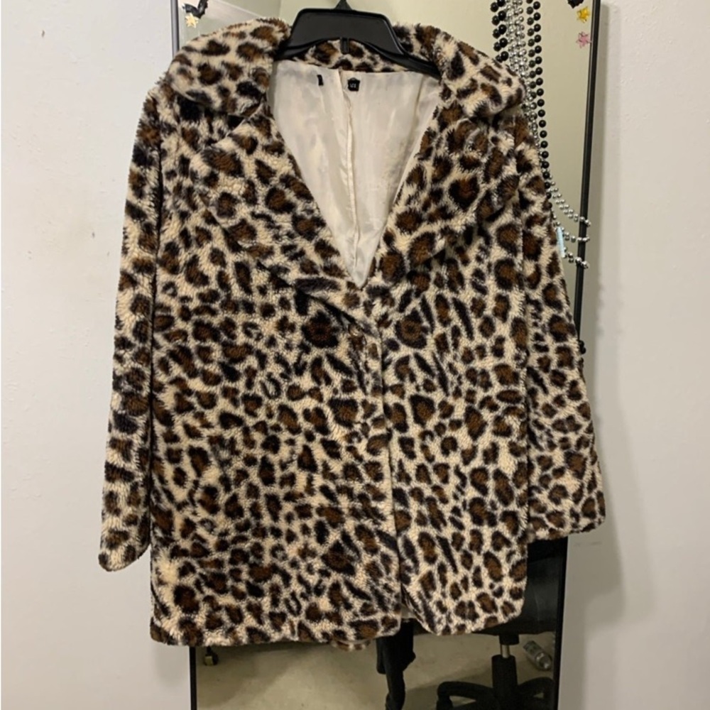 cheetah/leopard print coat